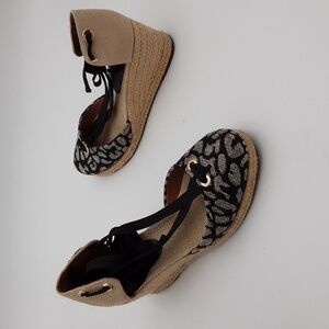 Santa Lolla women espadrille 6 animals printed metallic black boho vacation Y2K